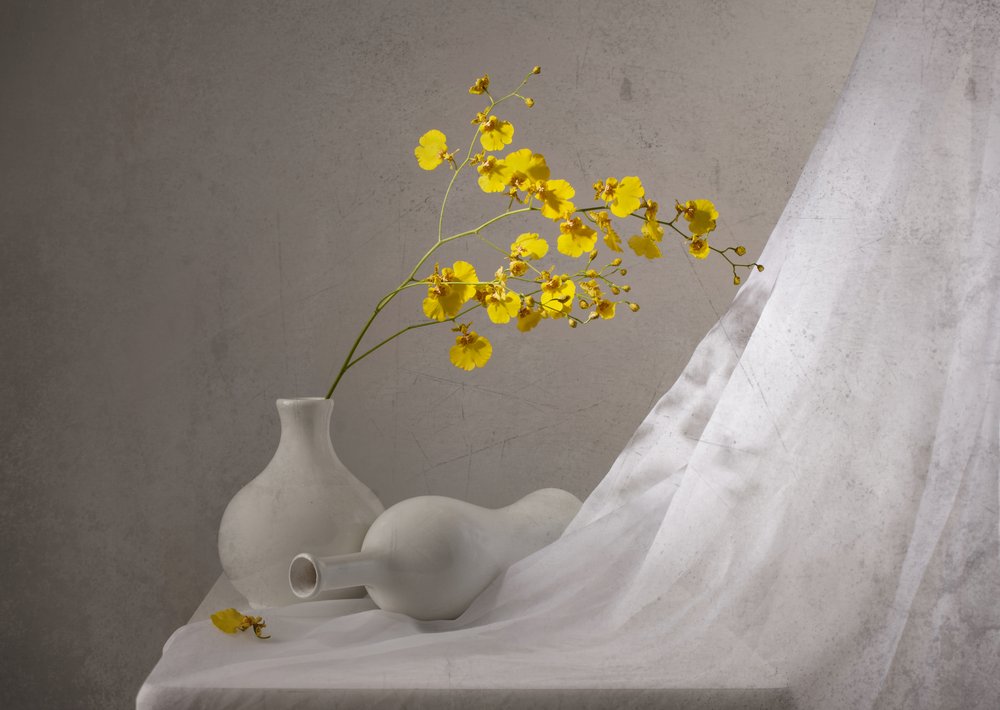Nature morte aux orchidées jaunes - Margareth Perfoncio