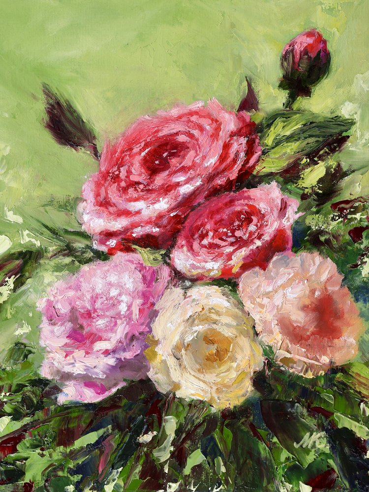 Bouquet de roses coloré - Marina Kozyr