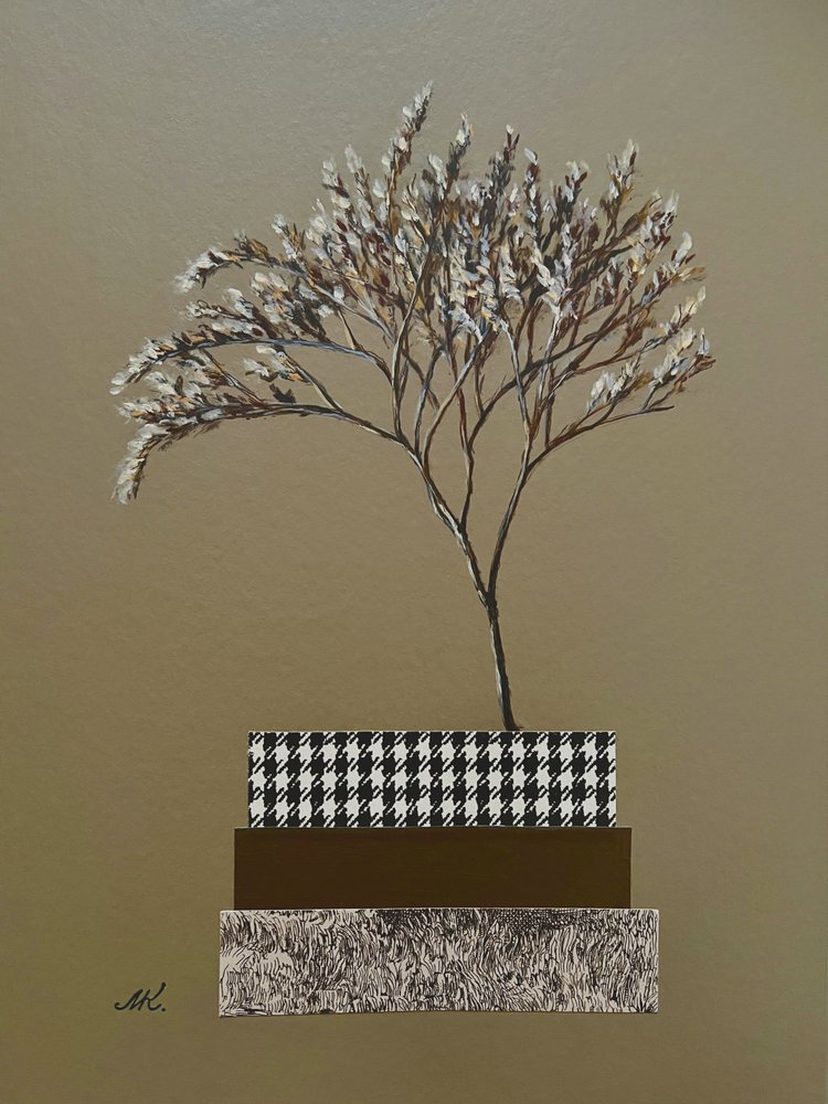 Motif floral moderne à chevrons - Marina Kozyr
