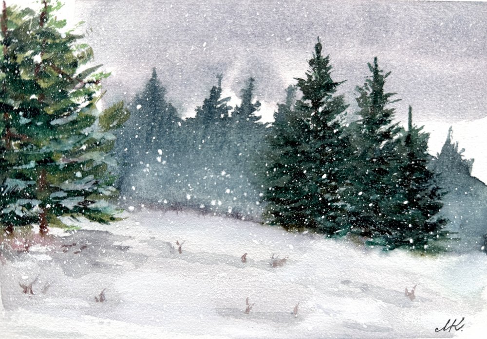 Forêt hivernale enneigée - Marina Kozyr