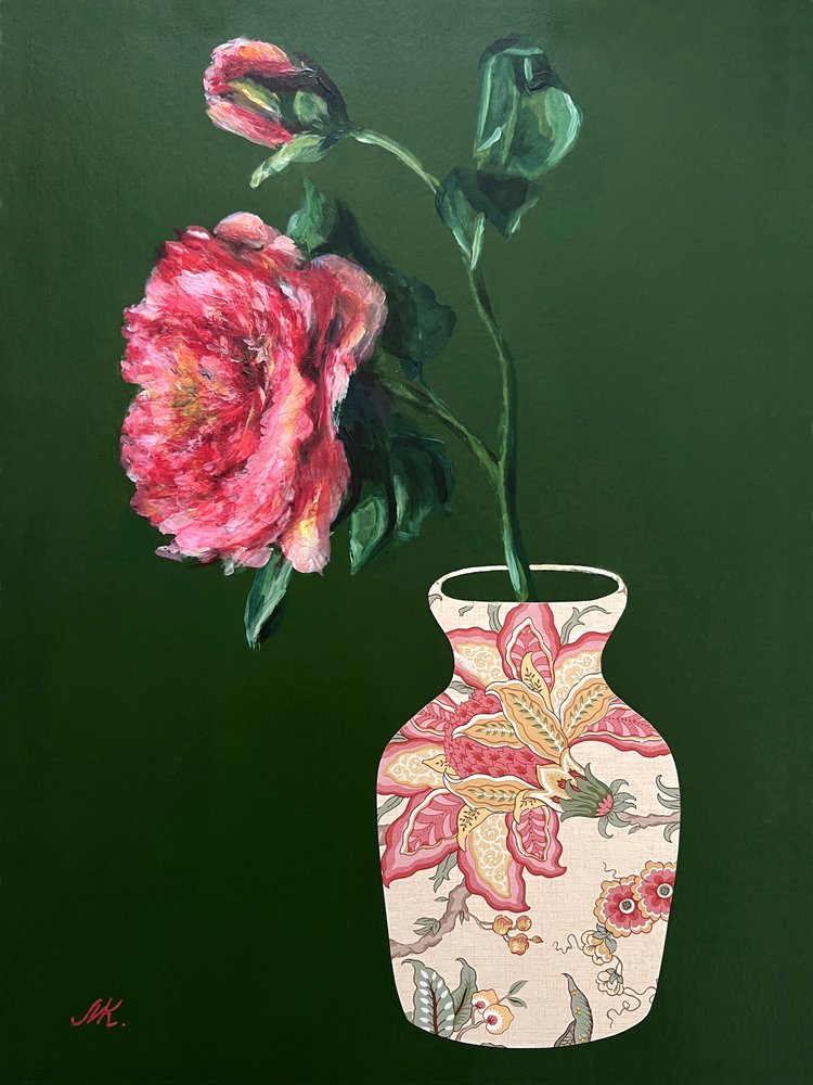 Vase à fleurs rose vif - Marina Kozyr