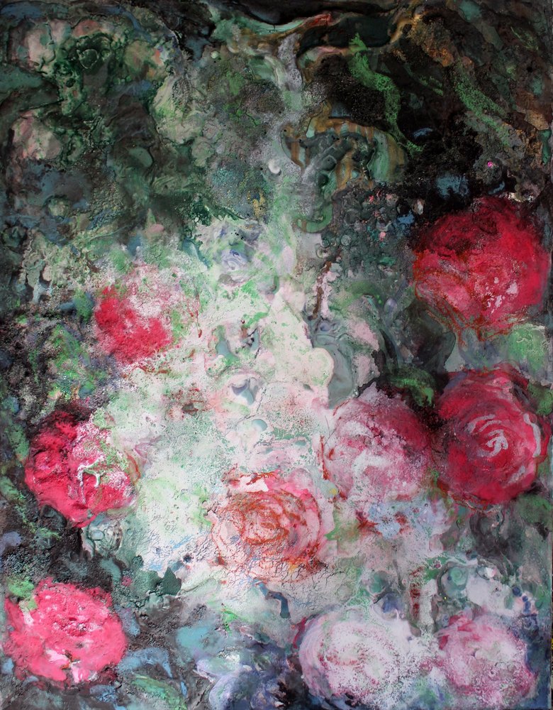 Jardin de roses abstrait - Marina Nelson