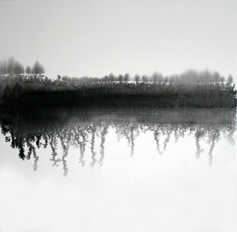 Reflet dans la forêt monochrome - Marina Nelson