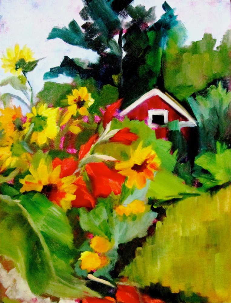 Jardin coloré près de la grange - Maxine Shore
