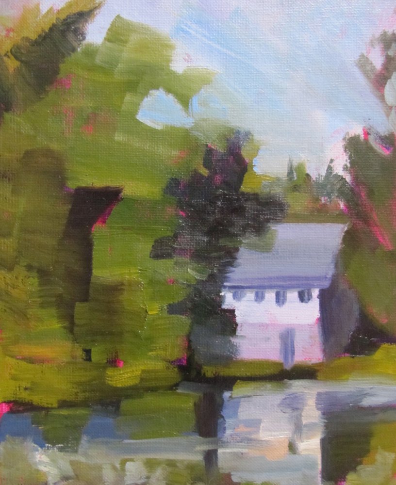 Maison au bord du lac dans le style impressionniste - Maxine Shore