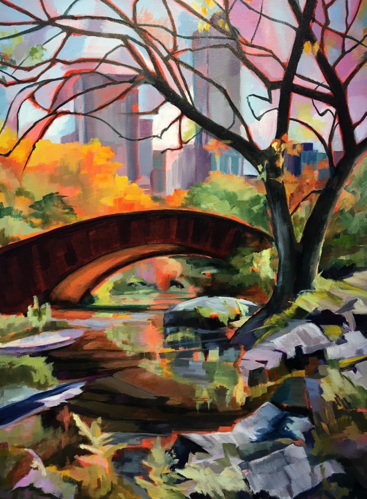 Le pont du parc en automne, aux couleurs chatoyantes - Maxine Shore