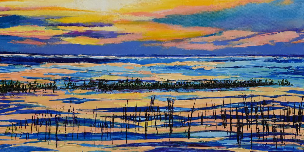 Coucher de soleil éclatant sur les marais - Maxine Shore