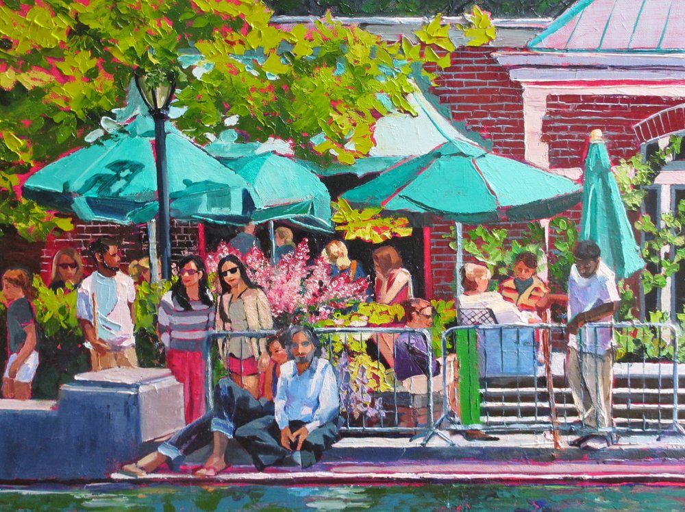 Un café en plein air animé - Maxine Shore