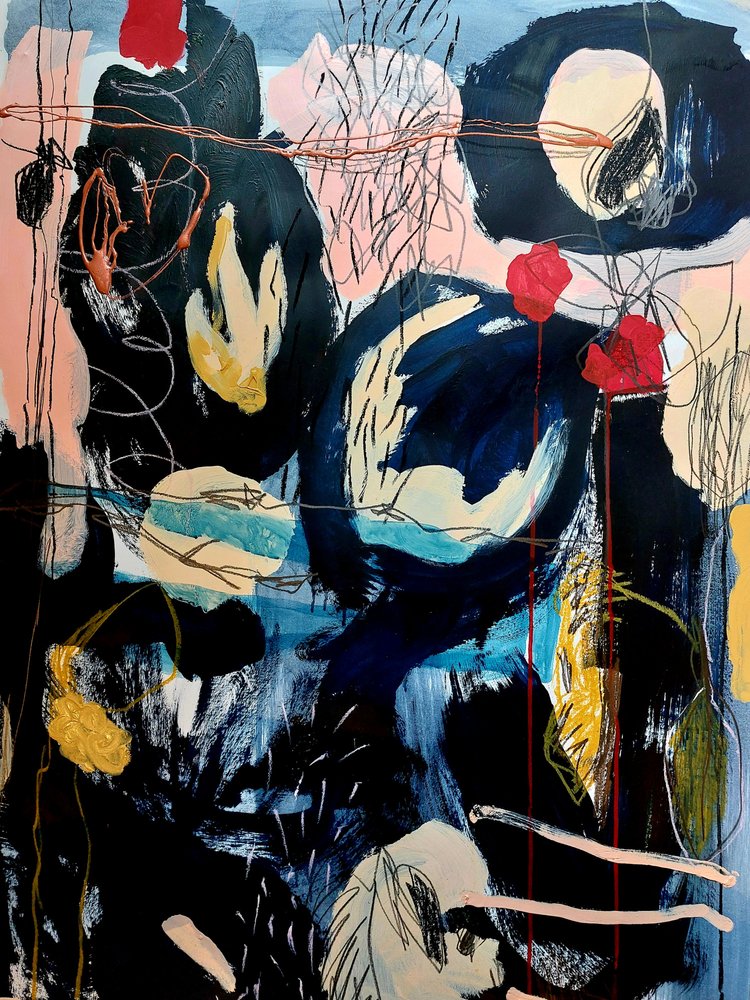 Flux abstrait sombre - Monika Riethmueller