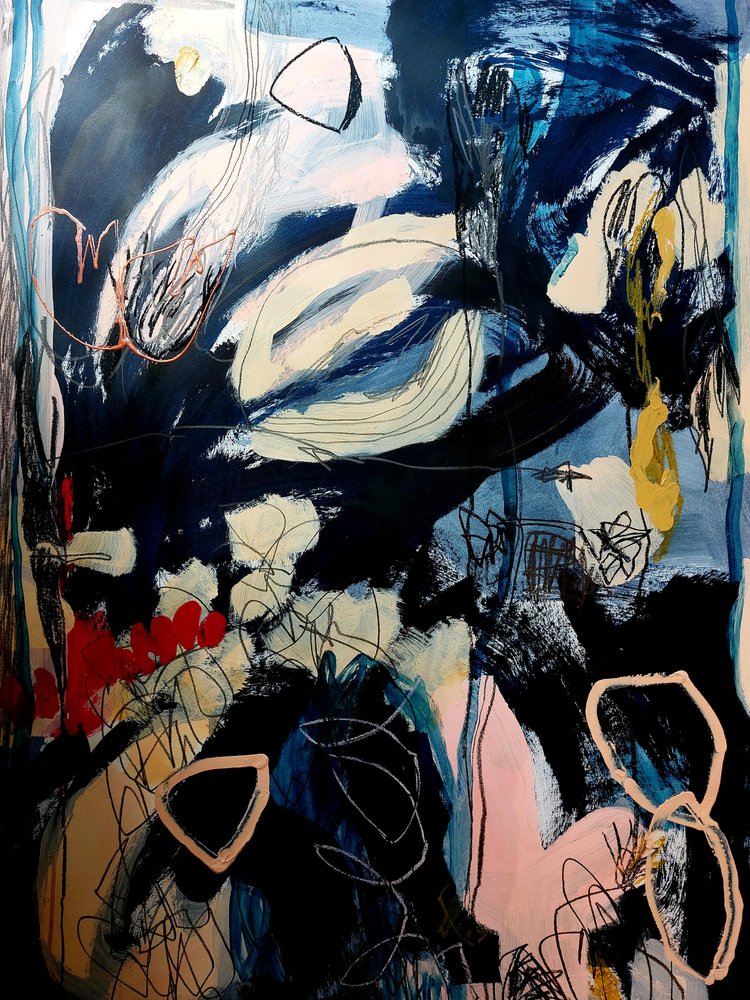 Mouvement abstrait « Deep Blue » - Monika Riethmueller