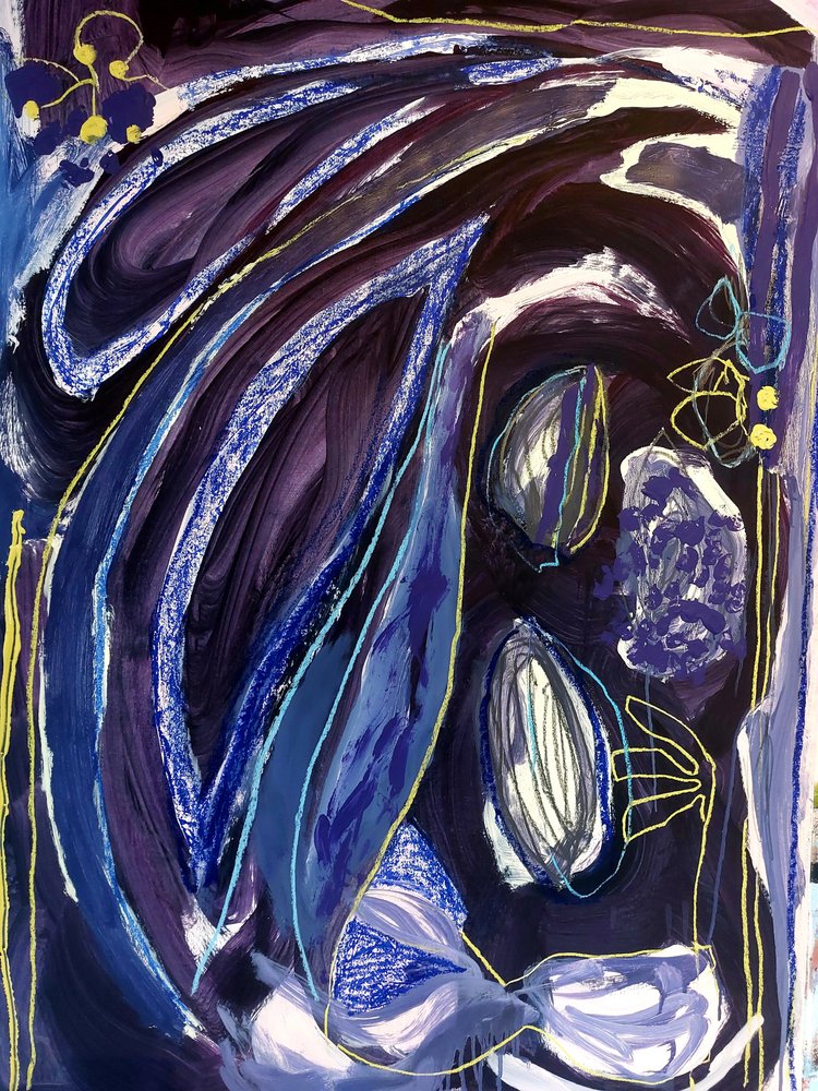 Abstraction bleu profond - Monika Riethmueller