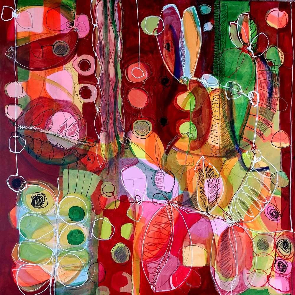 Flore abstraite aux couleurs vives - Monika Riethmueller