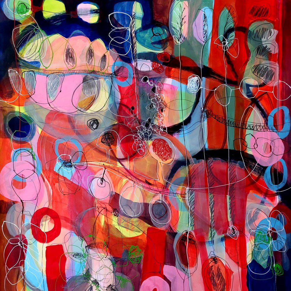 Abstrait organique éclatant - Monika Riethmueller