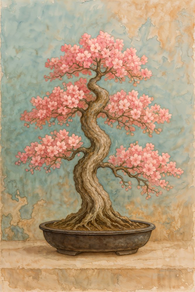 Bonsaï de cerisier en fleurs - Natalie Bruns