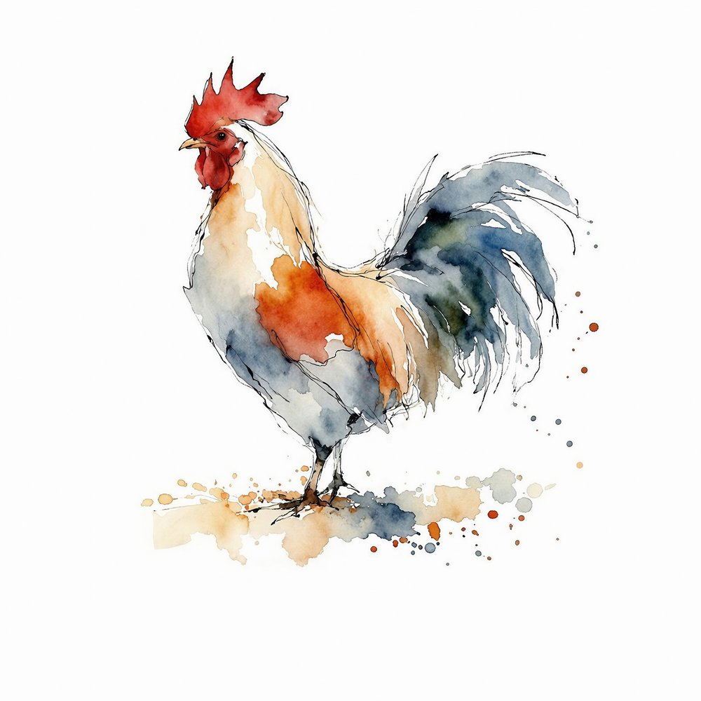 Coq de ferme coloré - Natalie Bruns