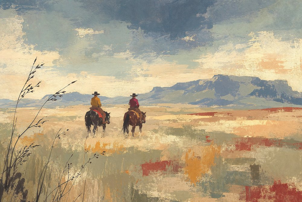 Des cow-boys à travers les vastes plaines - Natalie Bruns