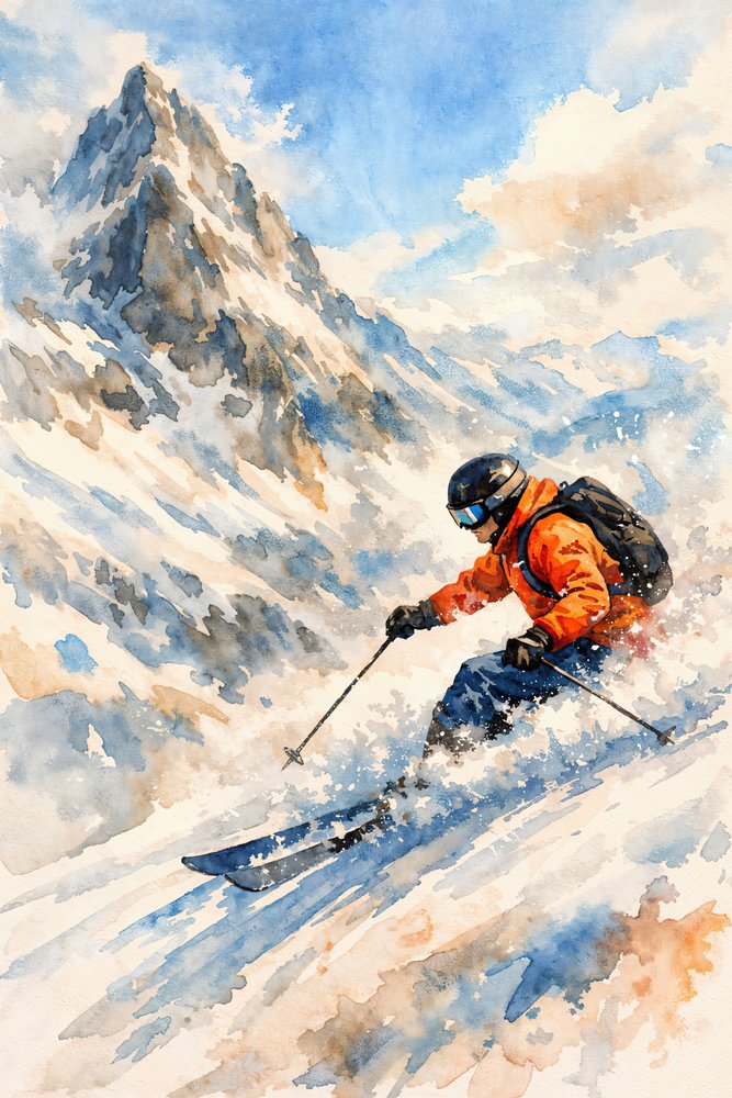 Skieur de montagne dynamique - Natalie Bruns
