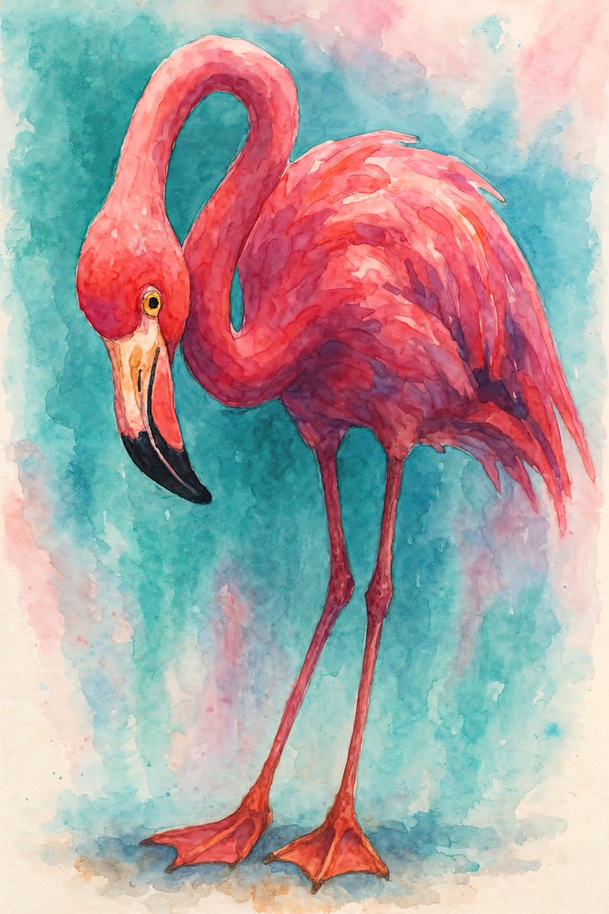 Un flamant rose gracieux - Natalie Bruns