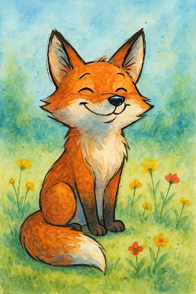 Renard joyeux dans la prairie - Natalie Bruns