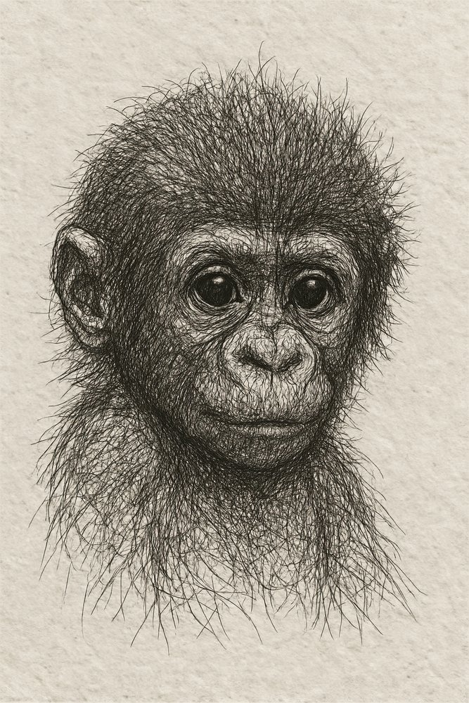 Un bébé chimpanzé innocent - Natalie Bruns