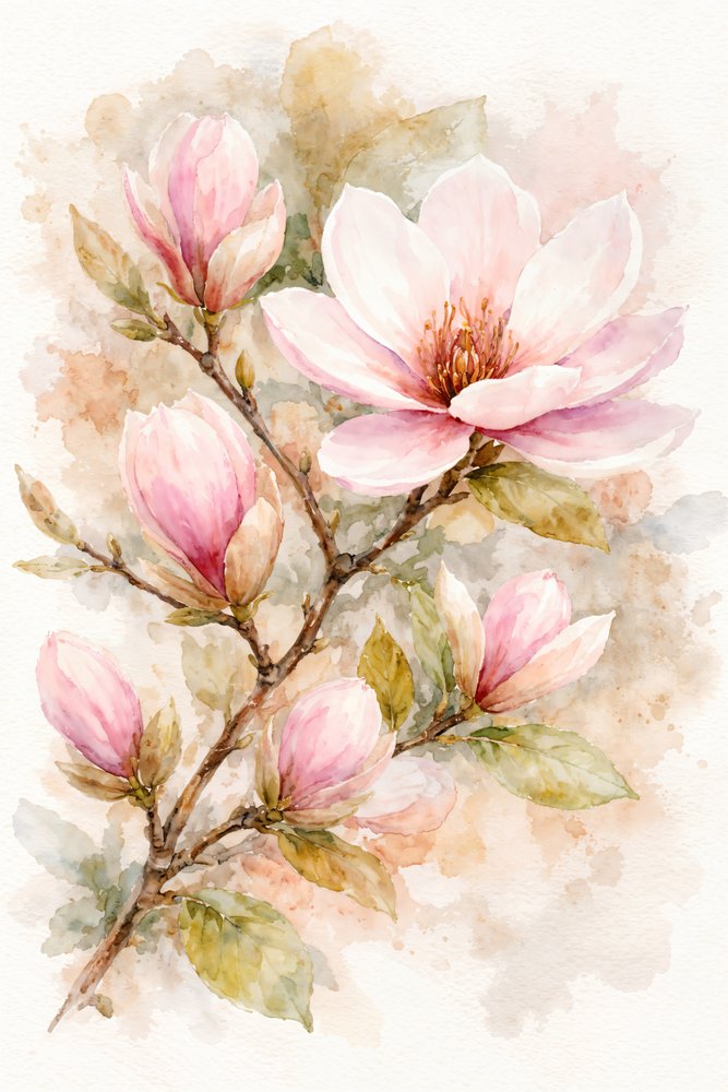 Fleurs de magnolia roses - Natalie Bruns