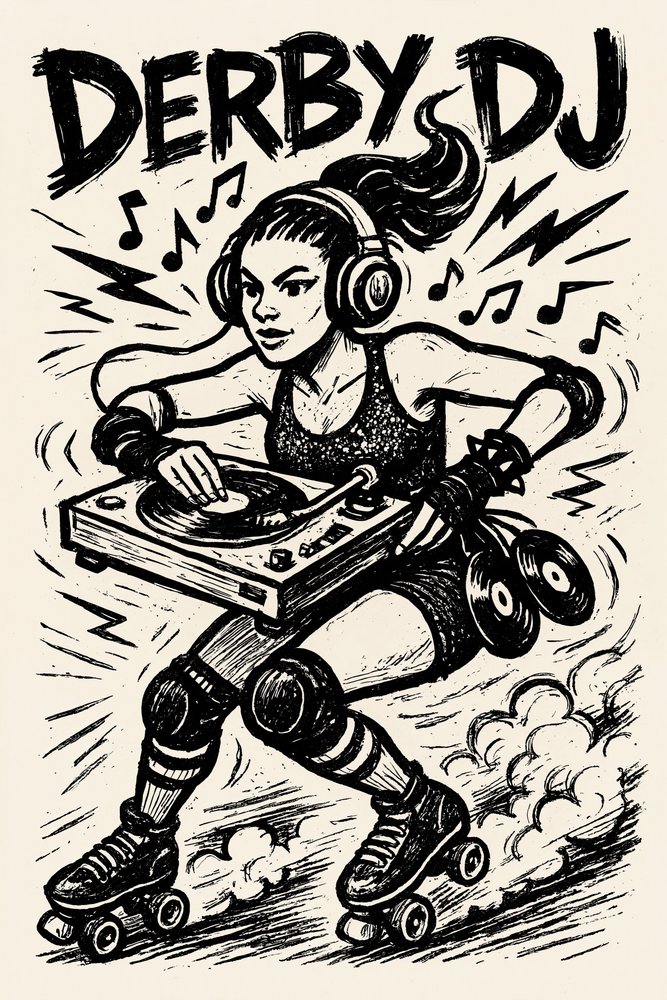 DJ de roller derby - Natalie Bruns