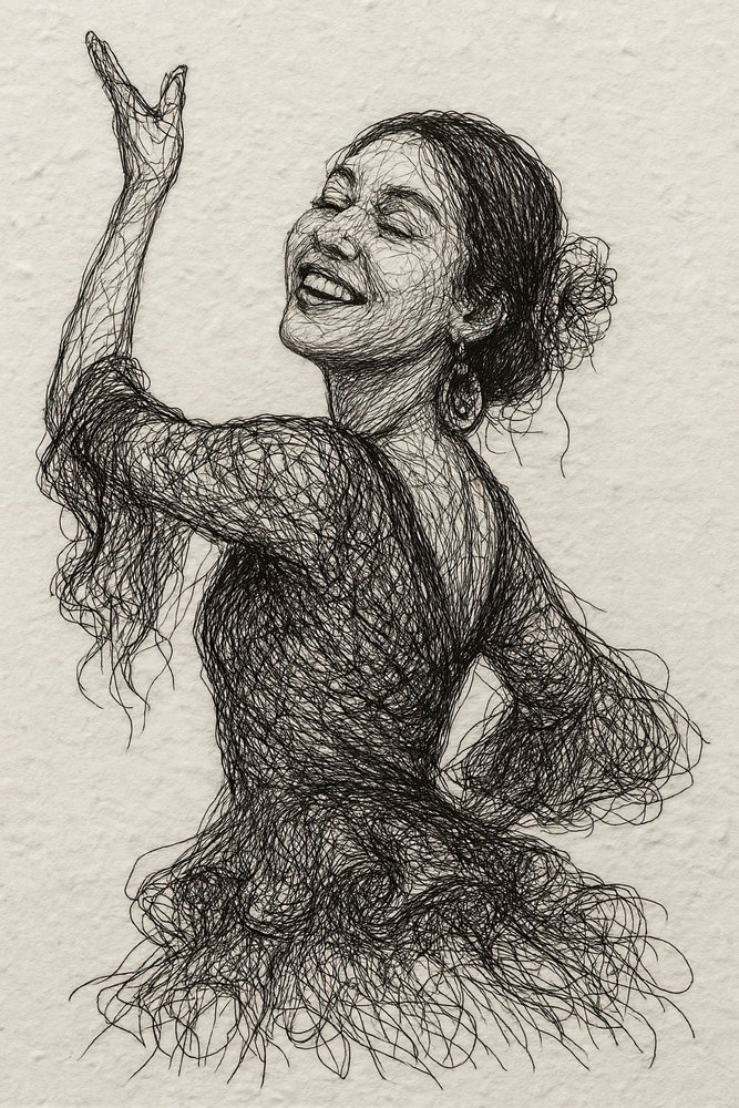 Une danseuse de flamenco souriante - Natalie Bruns
