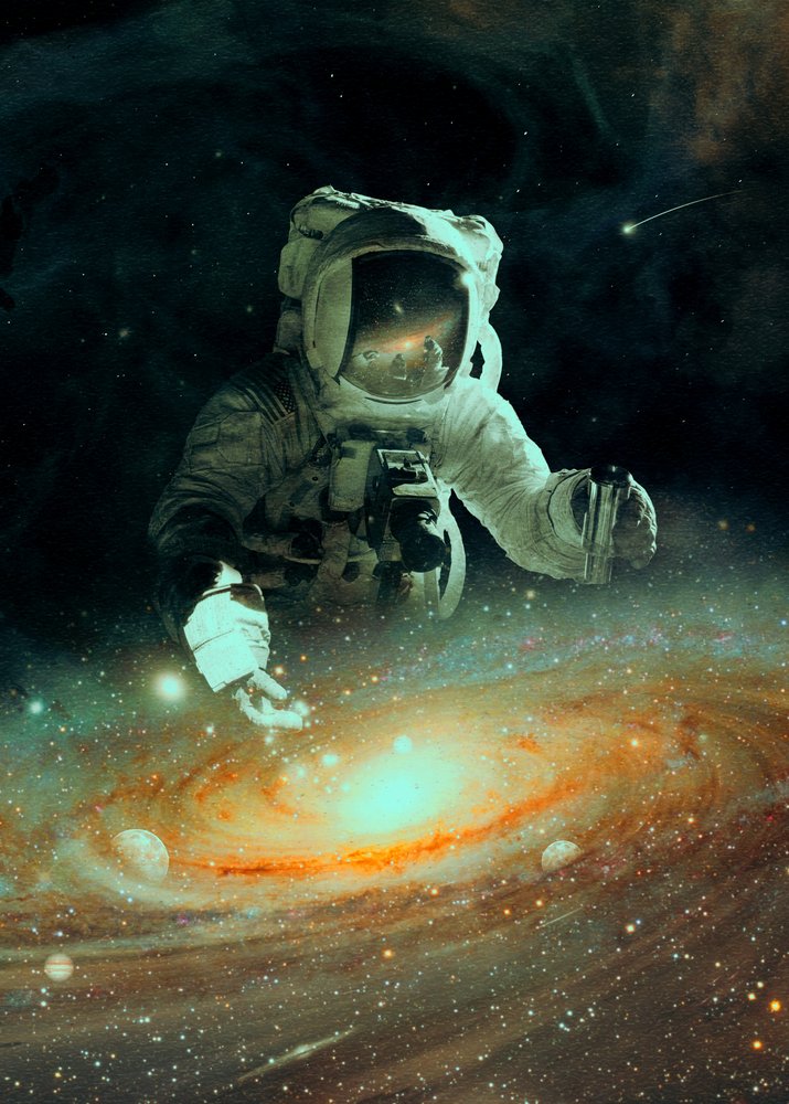 Astronaute au-dessus de la Galaxie - Nicebleed