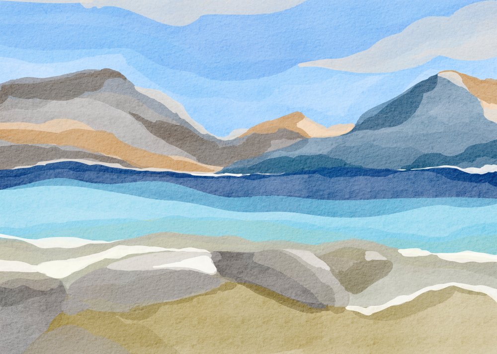 Lac de montagne abstrait et serein - Nikita Jariwala