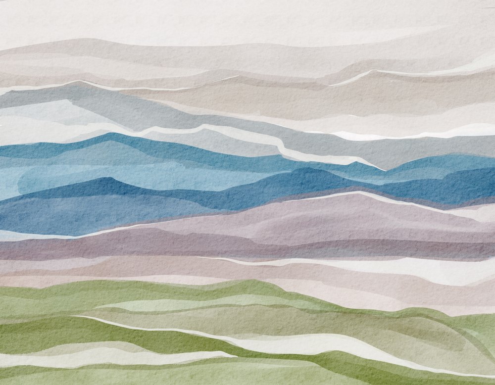 Aquarelle abstraite représentant des montagnes - Nikita Jariwala