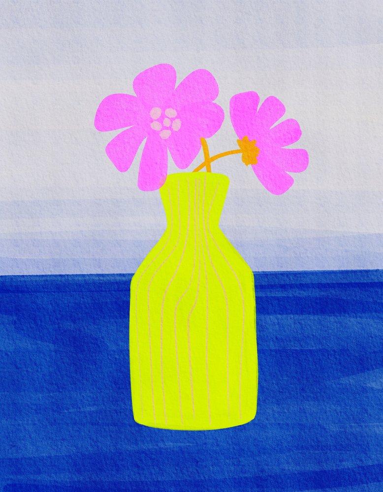 Vase à fleurs rose vif - Nikita Jariwala