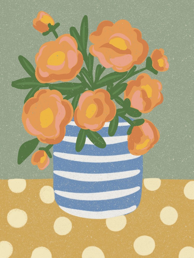 Nature morte florale aux oranges - Nikita Jariwala