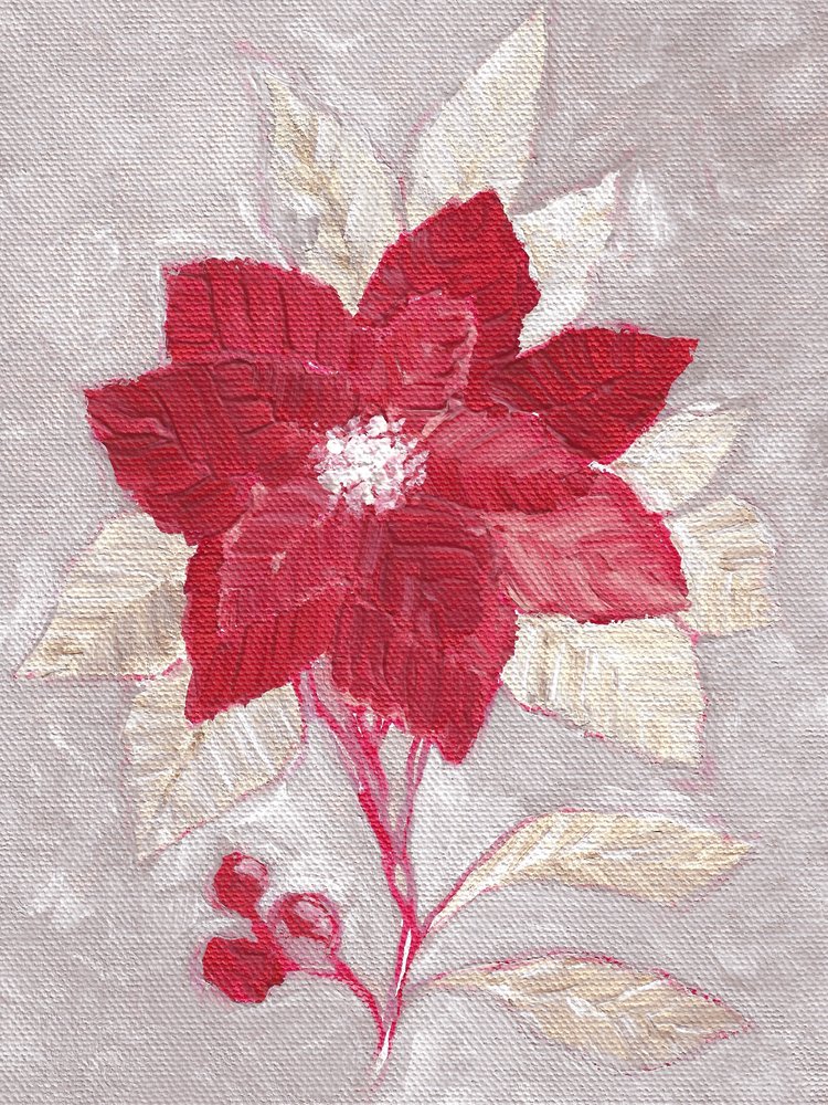 Poinsettia rouge texturé - Nikita Jariwala