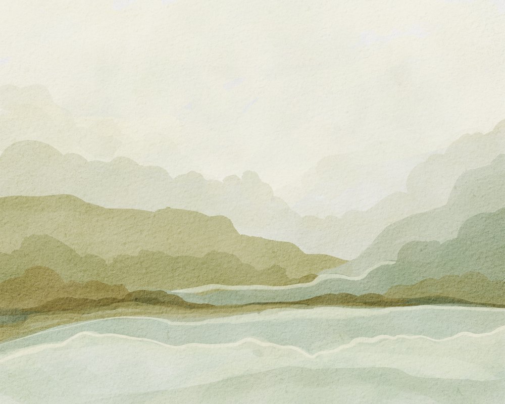 Aquarelle : Montagne et vallée - Nikita Jariwala