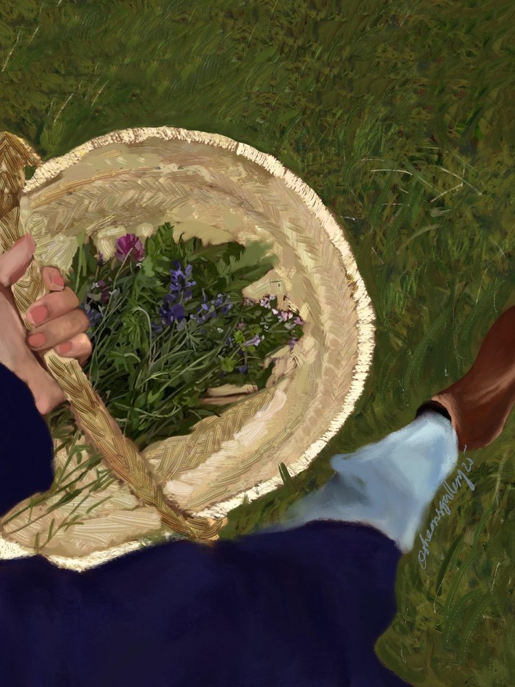 Panier de fleurs sauvages - Osheensgallery