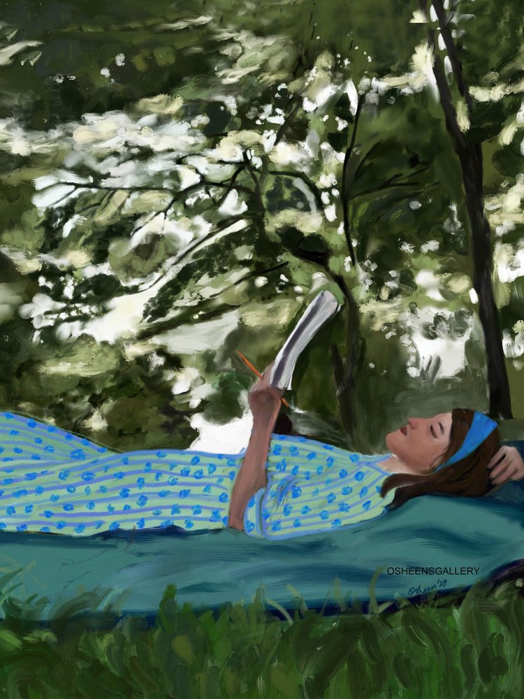 Lecture paisible en plein air - Osheensgallery