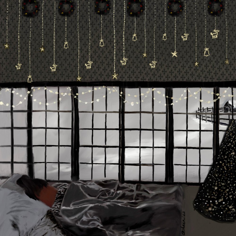 Chambre à coucher enneigée paisible - Osheensgallery