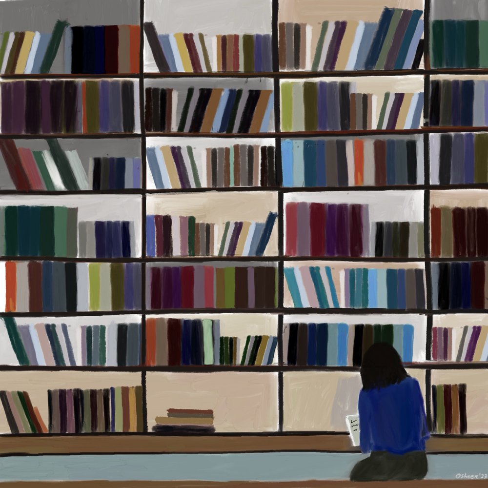 Lecture silencieuse à la bibliothèque - Osheensgallery