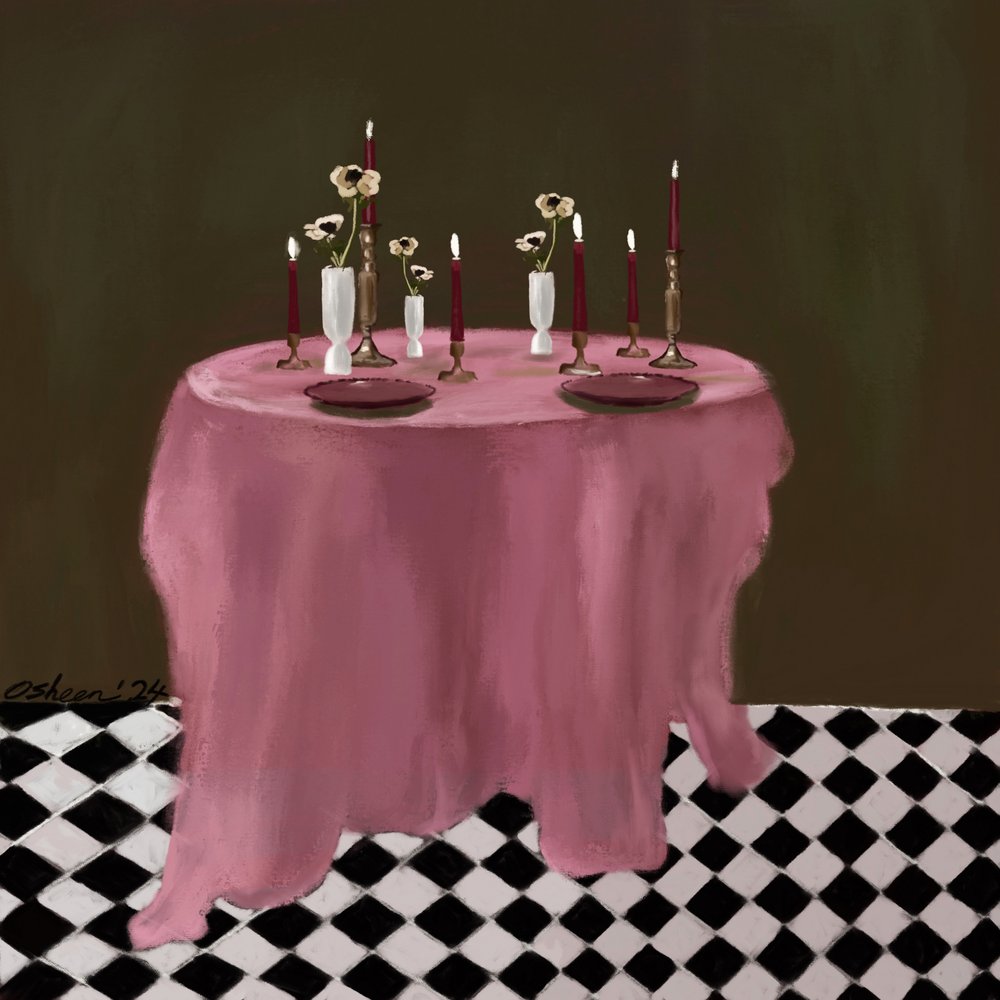 Table romantique dressée - Osheensgallery