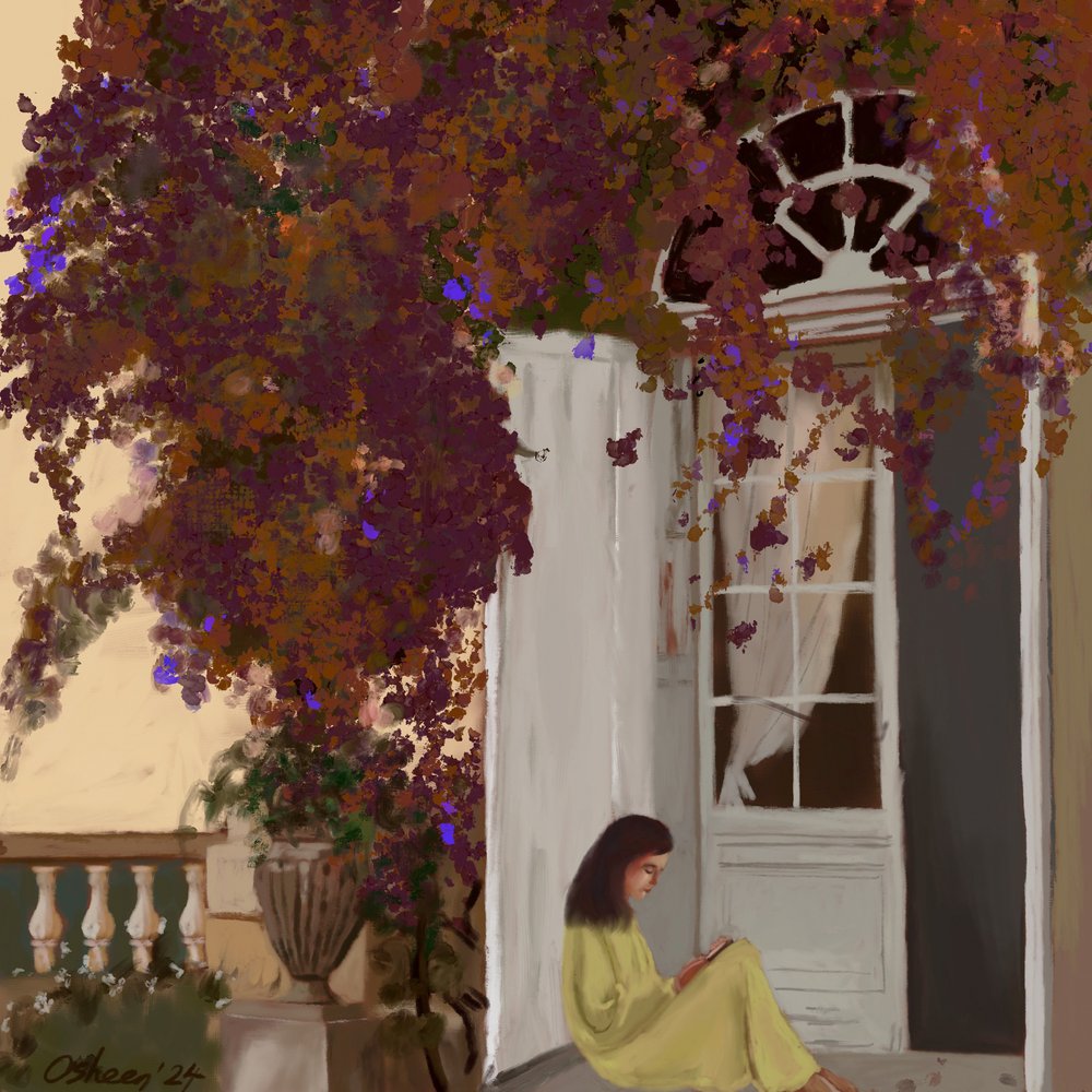 Lecture sereine au jardin - Osheensgallery