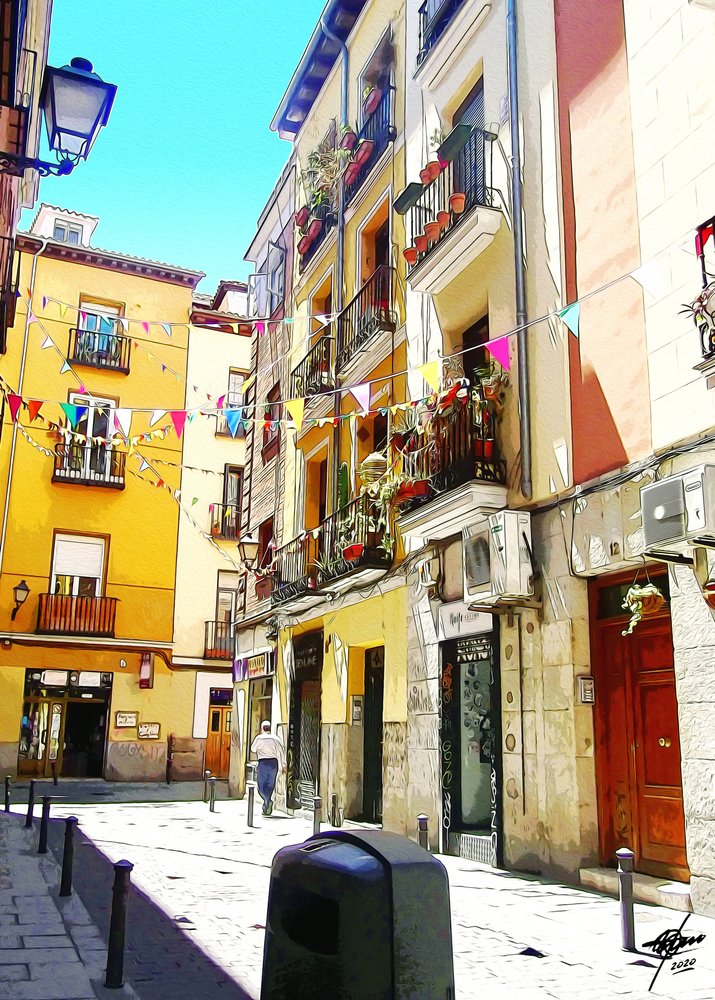 Une rue européenne haute en couleur - Osvaldo Russo