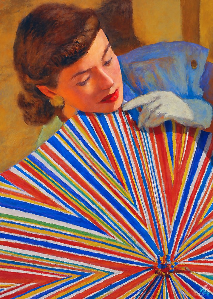 Parapluie rayé pour femme, au style élégant - Osvaldo Russo