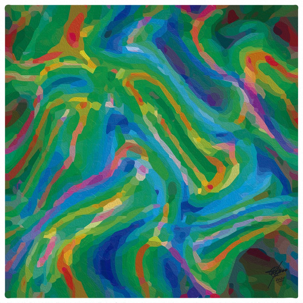 Flux abstrait vert et bleu - Osvaldo Russo