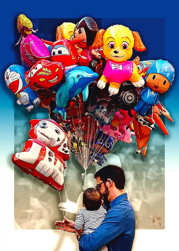 Ballons « Joyeux anniversaire papa et bébé » - Osvaldo Russo