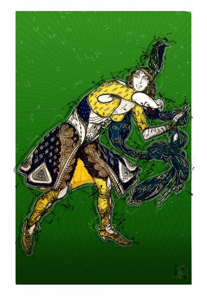 Danseuse aux couleurs vives et aux ornements raffinés - Osvaldo Russo
