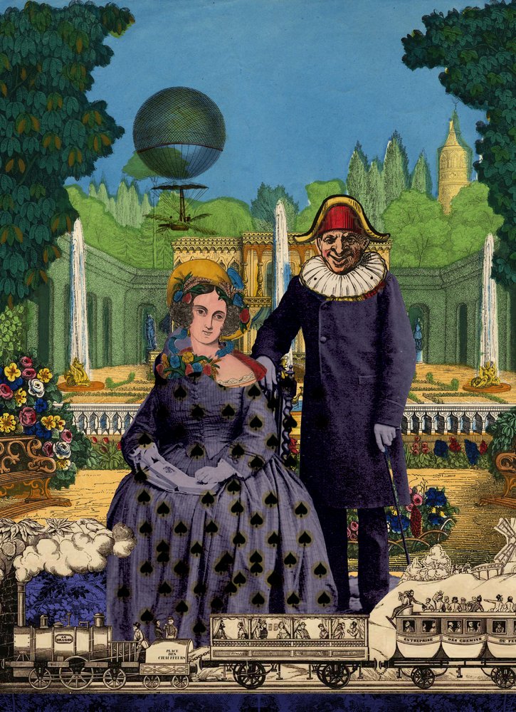 Un couple fantaisiste dans un jardin - Pascal Bouchet-Spiegel