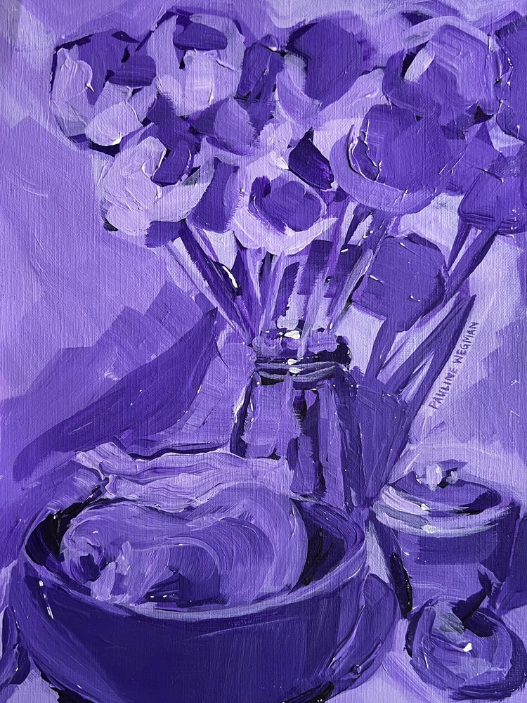 Nature morte florale violette - Pauline Wegman | Key and Sea Creative