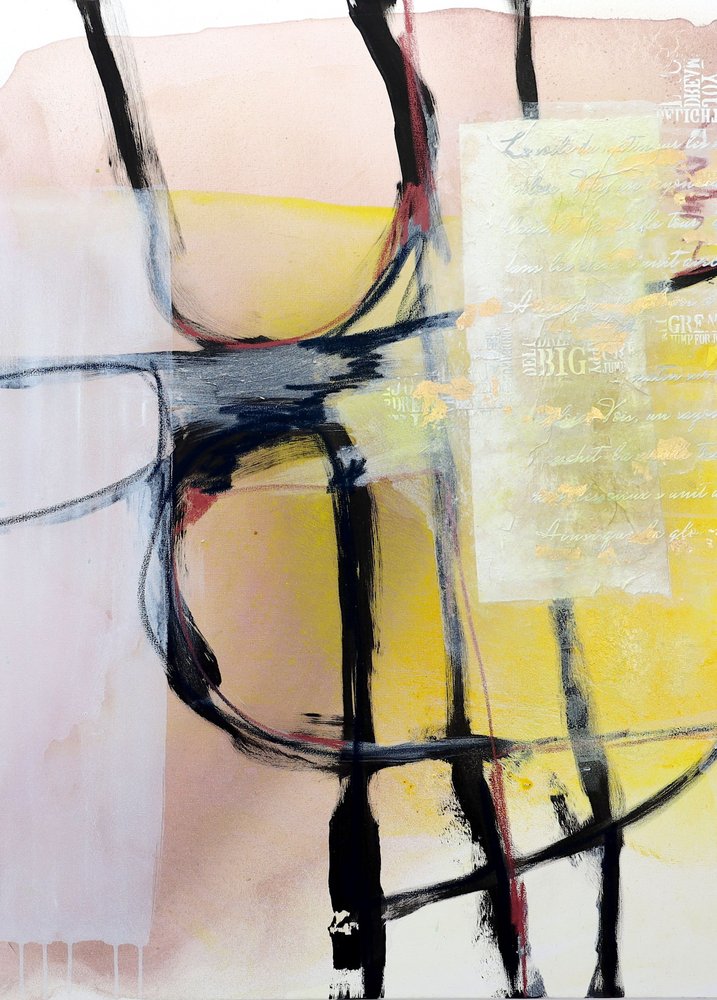 Couches jaunes abstraites - Poonam Choudhary