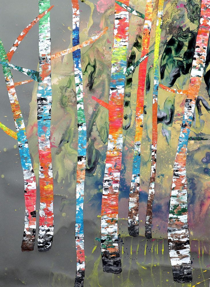 Une forêt de bouleaux aux couleurs chatoyantes - Poonam Choudhary