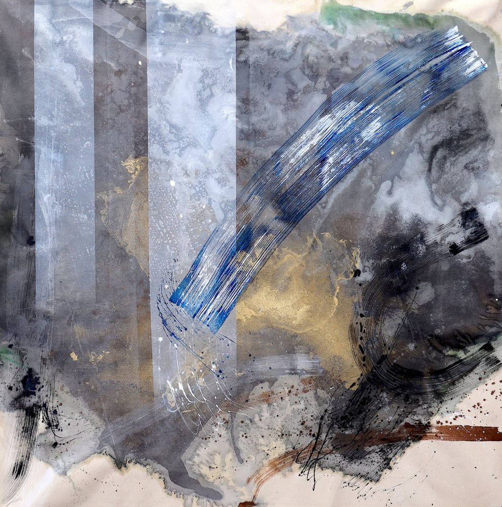 Flux bleu et or dynamique - Poonam Choudhary